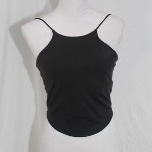 18.5” Body Control Built in Bra With Pads Womens Black Medium Crop Top